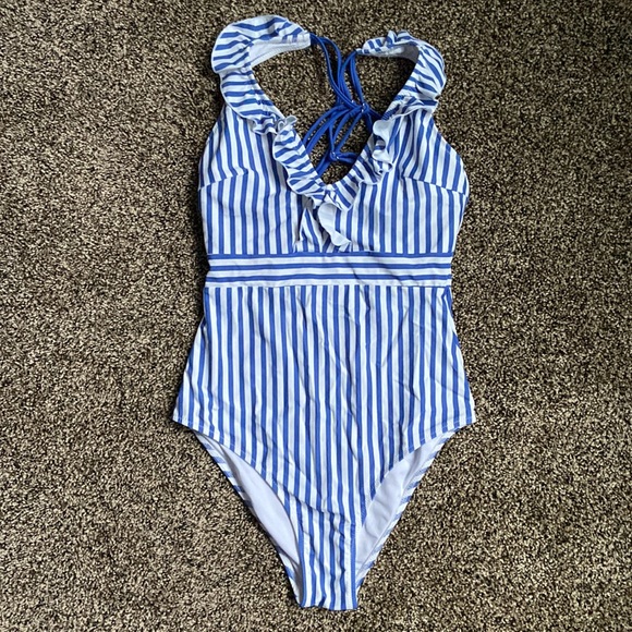 Cupshe Other - Cupshe Striped Ruffle One-Piece, NWOT